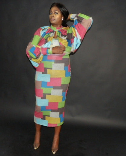 Color Block Symphony Dress